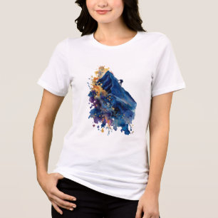 Abstrakt Bergsklättrare Fluid Ink Watercolor T Shirt