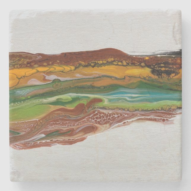 Abstrakt, bergslandskap stenunderlägg (Framsidan)