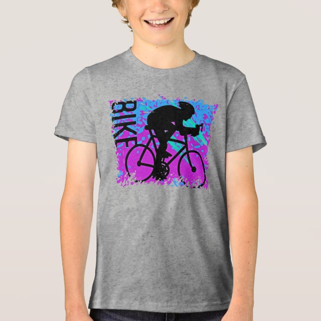 Abstrakt Bicyclist Racer T Shirt (Framsida)
