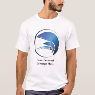 Abstrakt Big and Little Blue Shark t-shirt