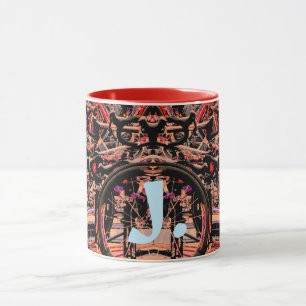 Abstrakt Bikes Flaska med Monogram Mugg