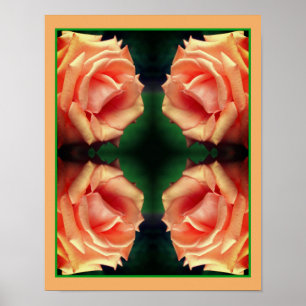 Abstrakt Bild av Blommande Persikorosa Poster