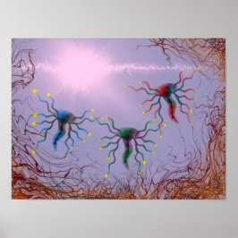 Abstrakt bioluminiscent energimålning poster