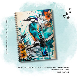 Abstrakt Bird Collage Notebook Journal Anteckningsbok