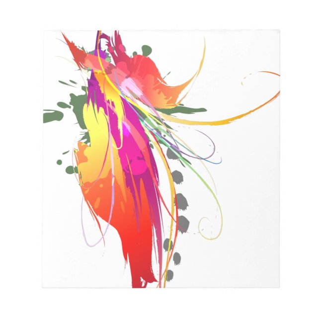 Abstrakt Bird of Paradise Paint Splatters Anteckningsblock (Framsida)