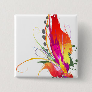 Abstrakt Bird of Paradise Paint Splatters Knapp