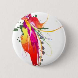 Abstrakt Bird of Paradise Paint Splatters Knapp
