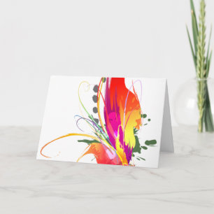 Abstrakt Bird of Paradise Paint Splatters Kort