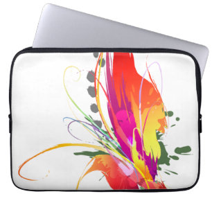 Abstrakt Bird of Paradise Paint Splatters Laptop Sleeve