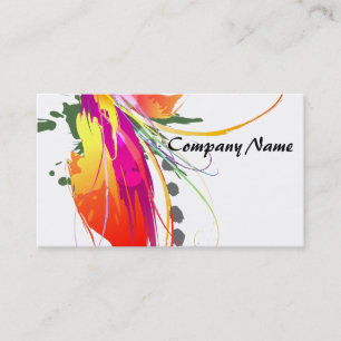 Abstrakt Bird of Paradise Paint Splatters Visitkort