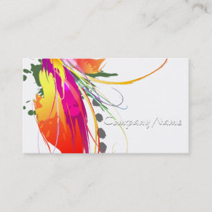 Abstrakt Bird of Paradise Paint Splatters Visitkort