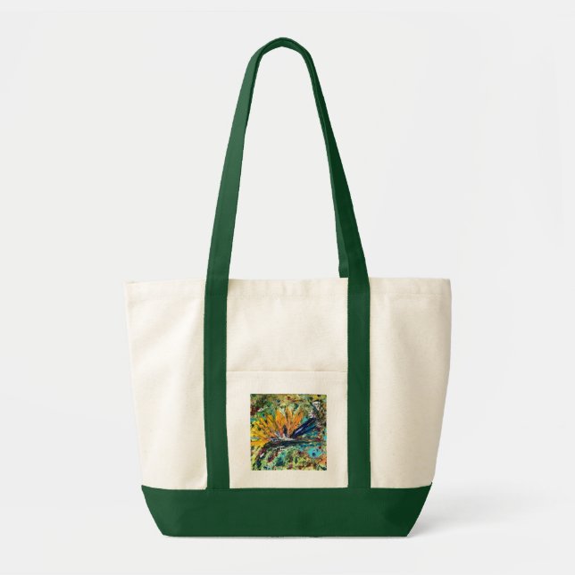 Abstrakt Bird of Paradise Tote Bag Tygkasse (Framsidan)
