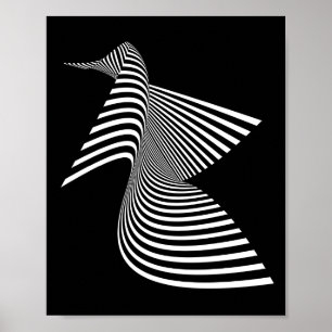 Abstrakt Bird - Optical Art Poster
