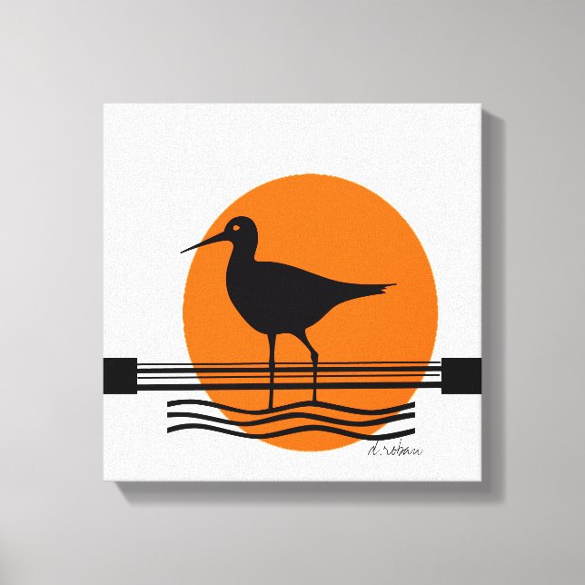 Abstrakt Bird Sunset Canvastryck (Framsida)