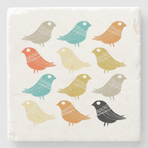 Abstrakt Birds Retro Colorful Mid Century Modern Stenunderlägg