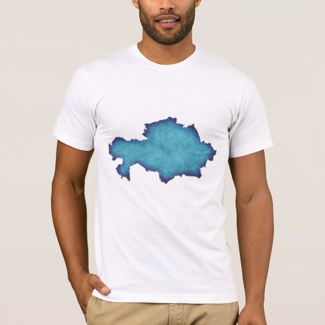 Abstrakt Blå Akvarell Herr T-Shirt (Framsida)