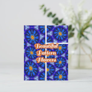 Abstrakt Blå Blommönster
