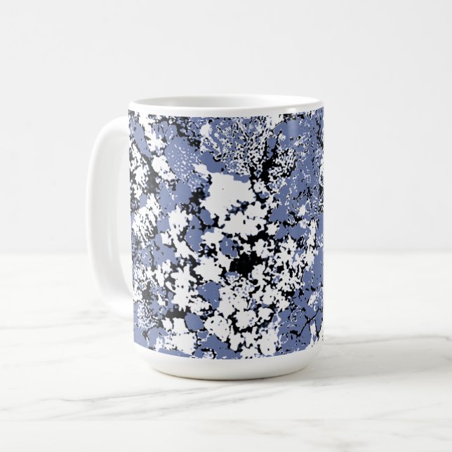 Abstrakt blå fläck kaffemugg (Framsida vänster)