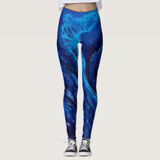 Abstrakt blå galax leggings
