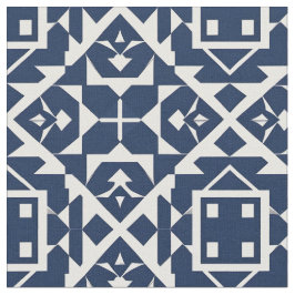 Abstrakt Blå Geometrisk Design Tyg