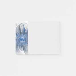 Abstrakt Blå Grå Akvarell Fraktal Konst Blomma Post-it Block