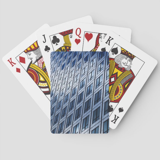 Abstrakt blå grå fönster spel kort (Baksidan)
