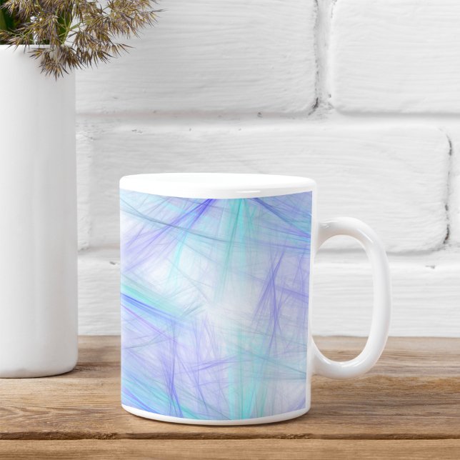 Abstrakt Blå Grön Fraktal Kaffemugg (Skapare uppladdad)