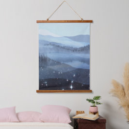 Abstrakt Blå himmel bergsstjärnor citat