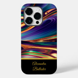 Abstrakt Blå Lila Guld Smaragdgrön Gul