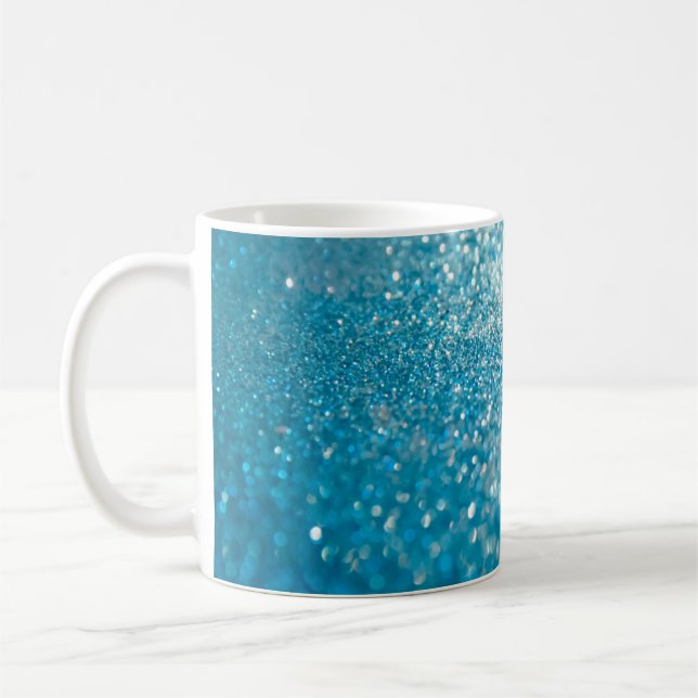 Abstrakt blå ljus, konstnärlig bakgrund. kaffemugg (Vänster)