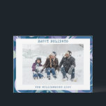 Abstrakt blå marmorerad virvel Stylish anpassad bi Julkort<br><div class="desc">Abstrakt blå marmorerad virvel Stylisk anpassad bild Julkort</div>