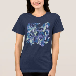 Abstrakt blå marmorvirvel Personlig stil T Shirt