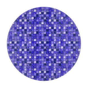 Abstrakt blå mosaikdesign med glödande texturer