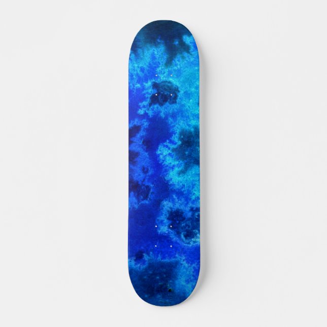 Abstrakt blå oceanflygbild mini skateboard bräda 18,5 cm (Framsida)