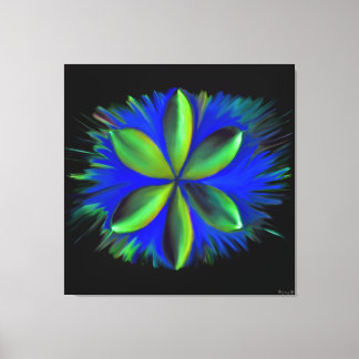 Abstrakt blå och grön blomning canvastryck
