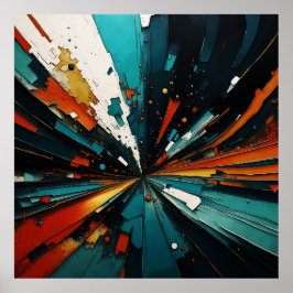 Abstrakt blå och orange 607 poster
