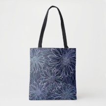 Abstrakt Blå och Vit Kustblomma
