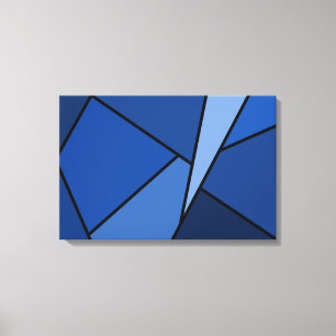 Abstrakt blå polygoner canvastryck