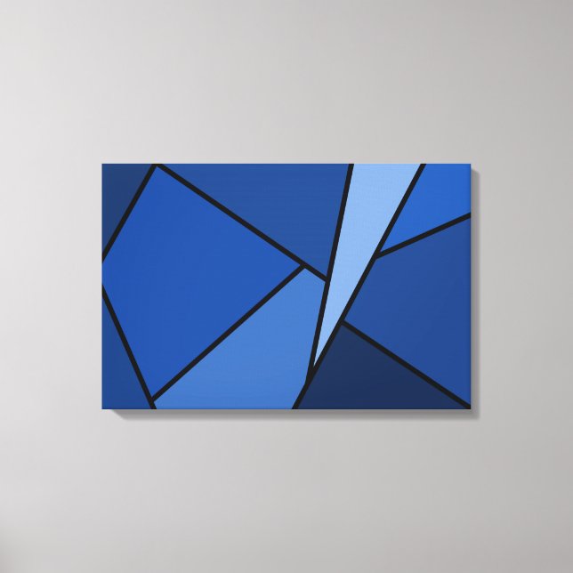 Abstrakt blå polygoner canvastryck (Framsida)