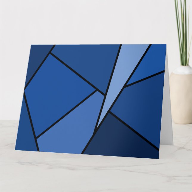 Abstrakt blå polygoner kort (Framsida)