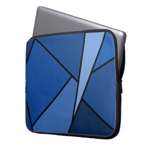 Abstrakt blå polygoner laptop sleeve