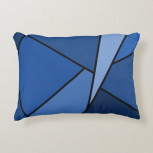 Abstrakt blå polygoner prydnadskudde