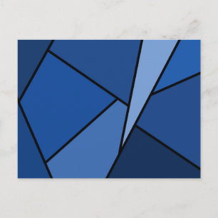Abstrakt blå polygoner vykort