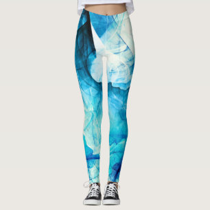 Abstrakt blå rörelse: fraktalsammansättning. leggings