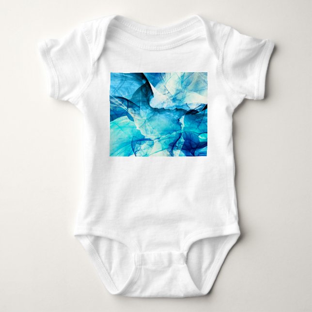 Abstrakt blå rörelse: fraktalsammansättning. t shirt (Framsida)