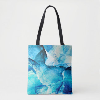 Abstrakt blå rörelse: fraktalsammansättning. tygkasse