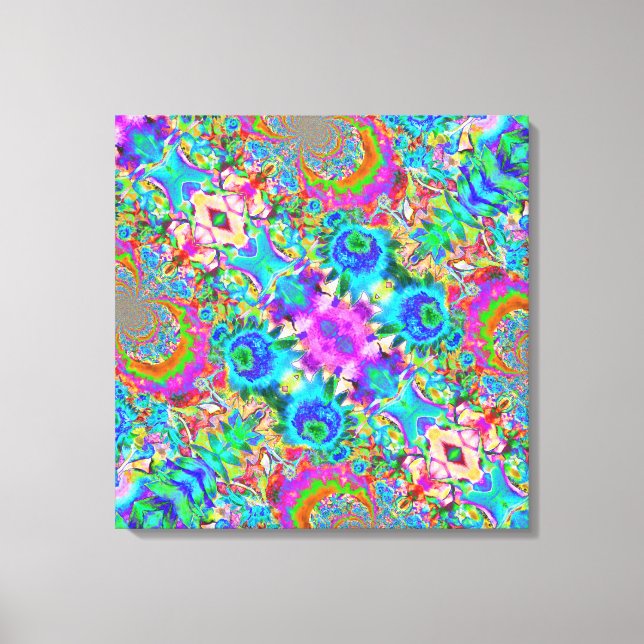 Abstrakt blå solrosor - blommigt canvastryck (Framsida)