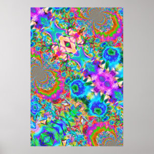 Abstrakt blå solrosor - blommigt poster