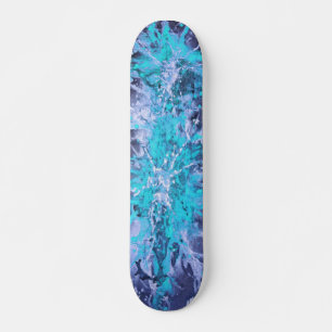 Abstrakt Blå stänk grunge Old School Skateboard Bräda 18 Cm