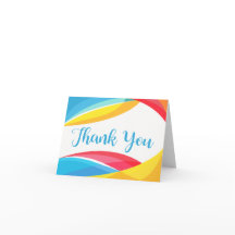 Abstrakt Blå Tack Regnbågsvåg Röd & Gul